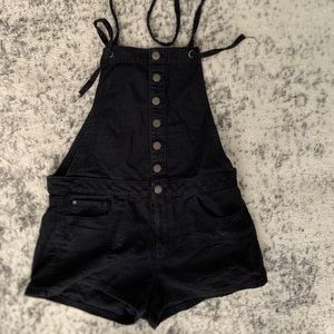American Eagle black overalls